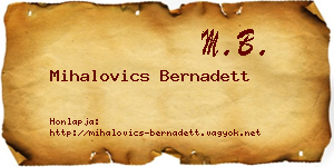 Mihalovics Bernadett névjegykártya